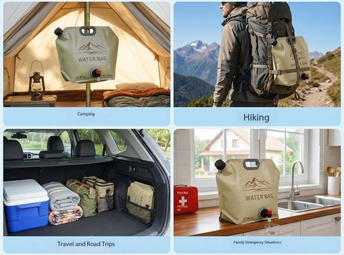 8L Portable Foldable Water Bag with Handle & Tap