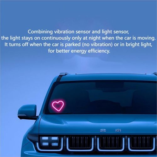 Solar Rechargeable Heart-Shaped Car Window LED Ambient Light