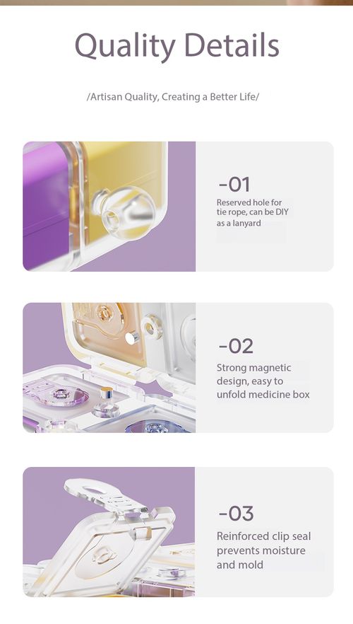 Magnetic Cube Portable 8 Compartment Pill Organizer Box