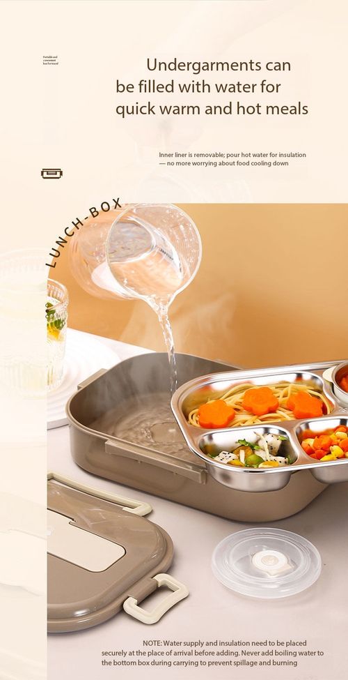 304 Stainless Steel Compartment Leakproof Lunch Box Set with Thermal Bag & Spoon