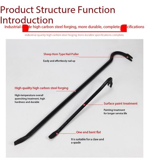 Heavy Duty Double Ended Pry Bar Forged Manganese Rail Steel Crowbar 1 Meter Construction Tool for Kenya