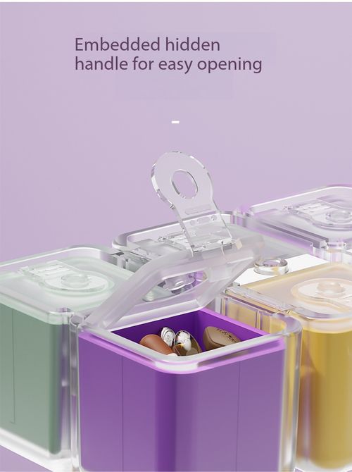Magnetic Cube Portable 8 Compartment Pill Organizer Box