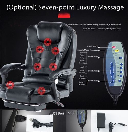 Ergonomic Leather Office Chair with Footrest 150° Reclining Massage Boss Chair for Home Kenya