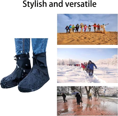 Wear resistant  portable  soft  non slip  and waterproof rain shoe covers zippered shoe covers for adults, suitable for all seasons.