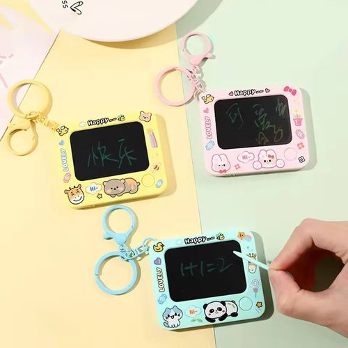 3 PCS Wholesale Mini Creative Cute Cartoon Drawing Boards for Kids Key Chain Pendant Couple Small Gift