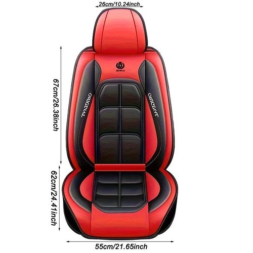 PU Leather Car Seat Covers Front Set, Universal Fit for Sedans Suvs Trucks, No Filler, Luxury Vehicle Seat Protection, Easy to Install, 1 PC