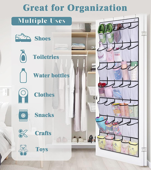 35-Pocket Over Door Shoe Organizer – Large Hanging Storage Bag for Shoes, Clothes & Home Items | Big Space Saver for   Bedroom & Closet