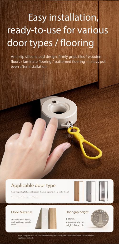 Portable Door Stop Alarm with Light Warning