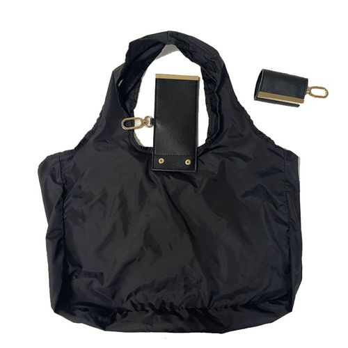 Instagram-style keychain storage bag, nylon shopping bag, large capacity, convenient tote shoulder bag, eco-friendly.