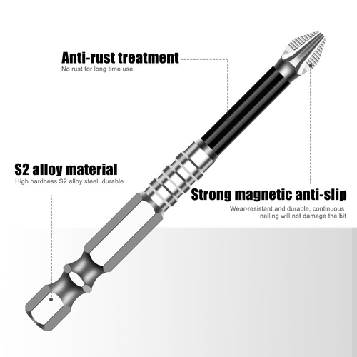 12Pcs Anti-Slip Magnetic Phillips Screwdriver Bits Set