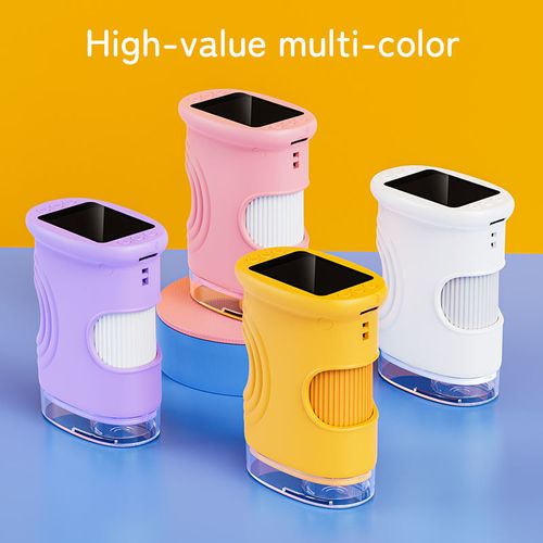 Toddlers-Educational Science Kit Toys Microscope Mini Pocket Handheld Led Light Magnifying Glass for Girls Boys Birthday Gifts