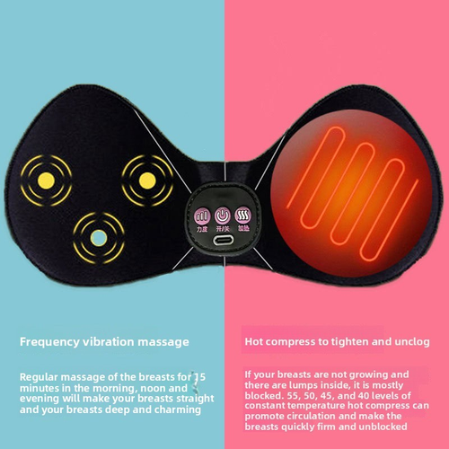 Smart Wireless Charging Breast Massage Bra – Hot Compress, 5 Modes, 3D Shaping & Lift Support for Women