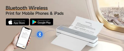 Wireless Bluetooth Portable Thermal Printer No Ink Document Photo Printer for A4 Paper Home Office School Students