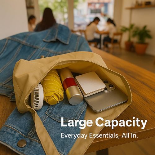 Instagram-style keychain storage bag, nylon shopping bag, large capacity, convenient tote shoulder bag, eco-friendly.