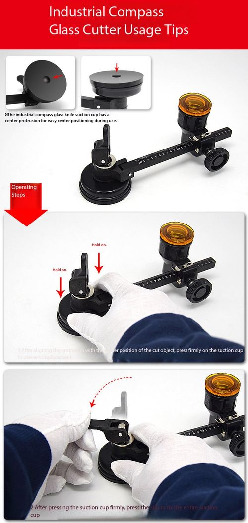 Adjustable Glass & Tile Circle Cutter with Suction Cup