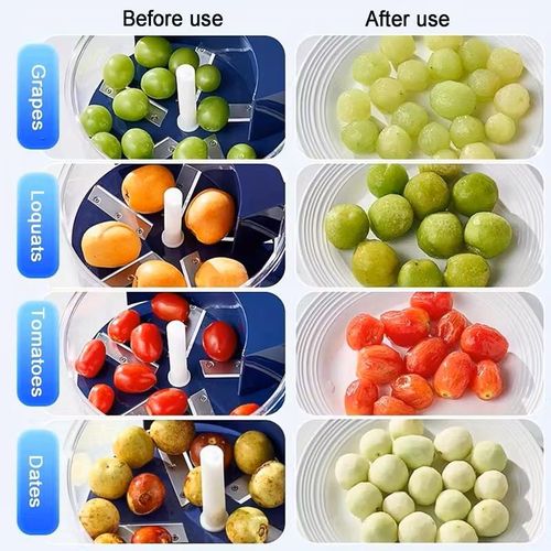 Featwell Electric Grape Peeling Machine – Automatic Peeler Skin Remover Tool for Small Fruits. 20s Fast Peeling Rechargeable Wireless, Grape Garlic Cherry Tomato Peeler,Easy Clean for Home & Commercial Use (Blue-1PC)