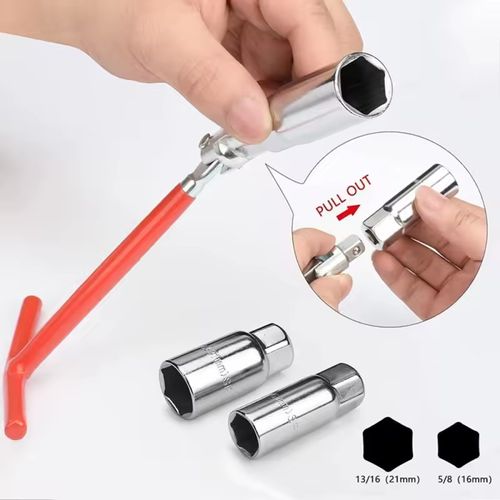 5Pcs T‑Handle Spark Plug Socket Wrench Set, 14 16 18 21mm Universal Removal Tool for Car & Motorcycle Repair