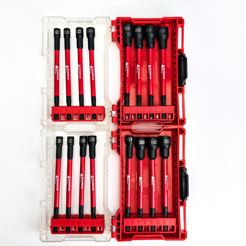 16PCS 150mm Long Impact Socket Set — Magnetic Anti-Shock Deep Socket Wrench Kit for Car Repair
