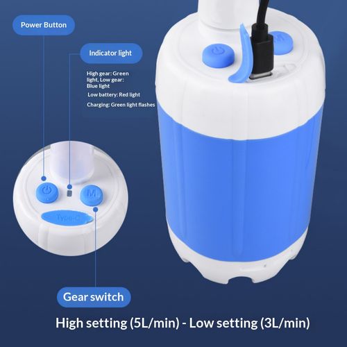 Portable Rechargeable Camping Shower Pump Wireless Outdoor Bathing Device for Dorm and Tent Kenya