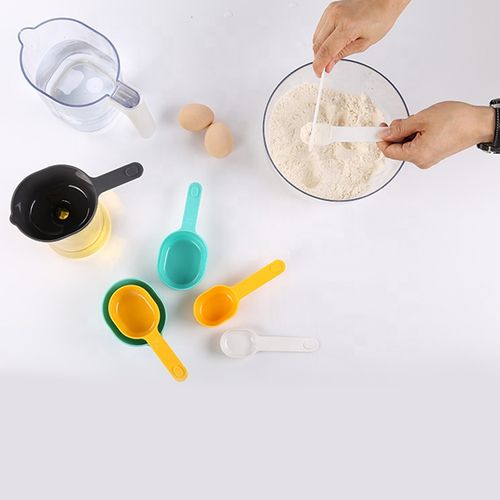 New 9-Piece Household Kitchen Measuring Set: Plastic Measuring Cups and Spoons with Markings – Baking Tool Combo Set
