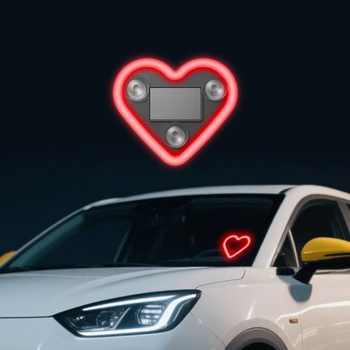 Solar Rechargeable Heart-Shaped Car Window LED Ambient Light