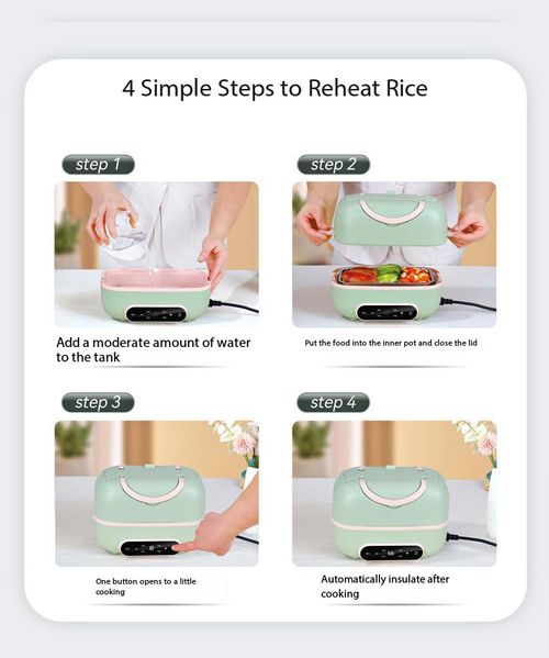 Electric Heating Lunch Box 1.2L Portable Food Warmer with Timer Touch Control for Office Workers Kenya