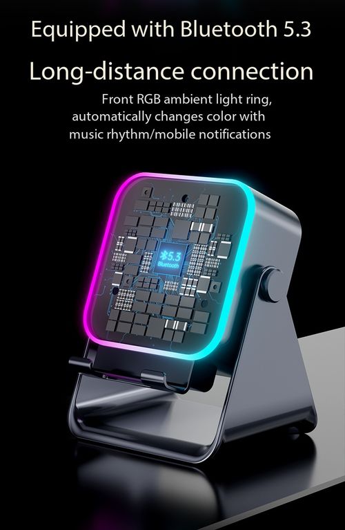 2-in-1 Wireless Sensor Speaker Phone Stand 20W Subwoofer RGB Light Desktop Audio Dock for Kenya