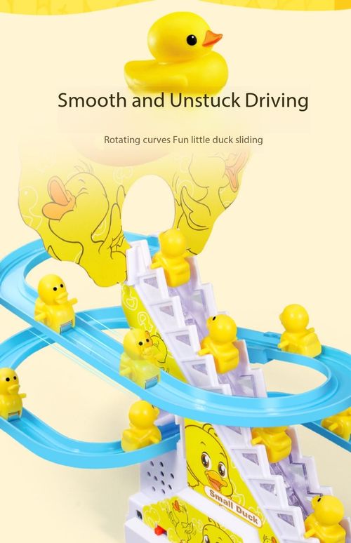 Electric Duck Climbing Stairs Toy Automatic Sliding Track Educational Baby Toy with Music Kenya