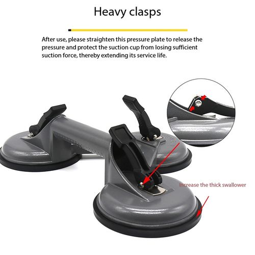 Heavy Duty 3-Claw Glass Suction Cup Lifter Thickened Aluminum Alloy Strong Suction for Large Glass and Tile Moving Kenya