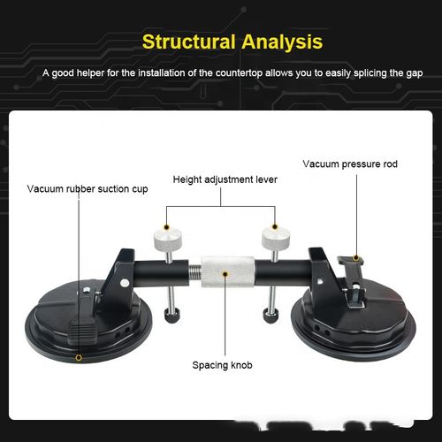 Tile Countertop Seam Setter – Seamless Joining Tool for Quartz, Marble, and Tile – Glass Suction Cup Leveler