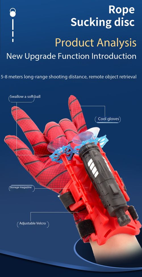 Spider Web Shooter Glove Toy Suction Cup Soft Bullet Launcher Role Play Gift for Boys Kenya