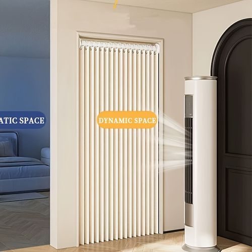 Foldable Door Curtain, No Drill Installation, Invisible Thick Windproof Partition Curtain, Privacy Screen for Bathroom, Bedroom, Home Use