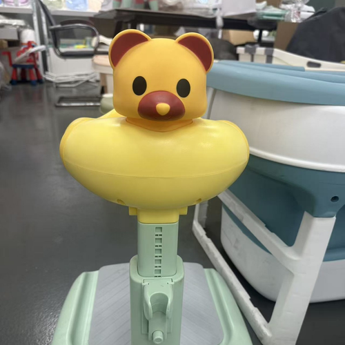 Baby Standing Bath Support - 10 Height Levels, Anti-Slip, Cartoon Bear Design