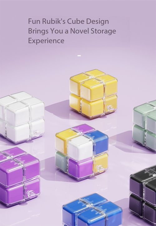 Magnetic Cube Portable 8 Compartment Pill Organizer Box