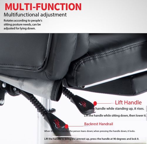 Ergonomic Leather Office Chair with Footrest 150° Reclining Massage Boss Chair for Home Kenya