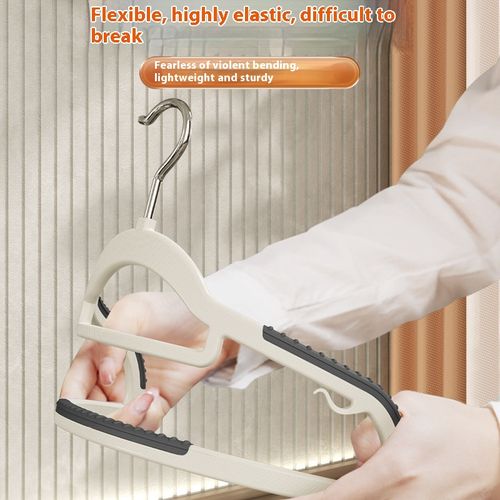 (Pack of 10) Multifunctional, rotatable, non-slip, thickened plastic hangers for wet and dry use—single-tier household hangers.