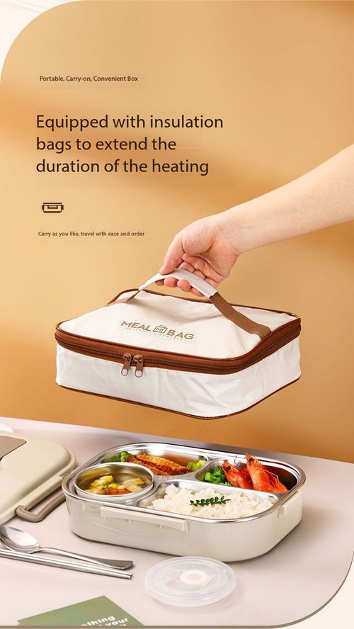 304 Stainless Steel Compartment Leakproof Lunch Box Set with Thermal Bag & Spoon