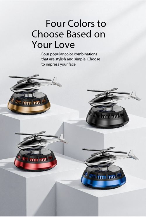 Solar Powered Rotating Helicopter Car Air Freshener Aromatherapy Ornament Dashboard Decoration Kenya