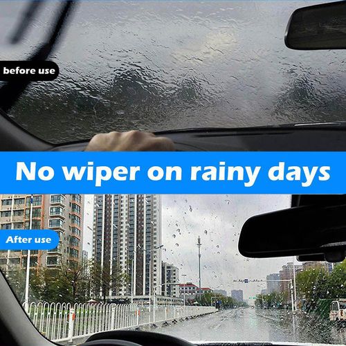 Car Windshield Anti Fog Kit  2 Piece Set: Window, Rearview, and Side Mirror Defogger + Hydrophobic Rain Repellent Spray