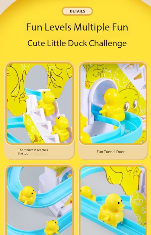 Electric Duck Climbing Stairs Toy Automatic Sliding Track Educational Baby Toy with Music Kenya