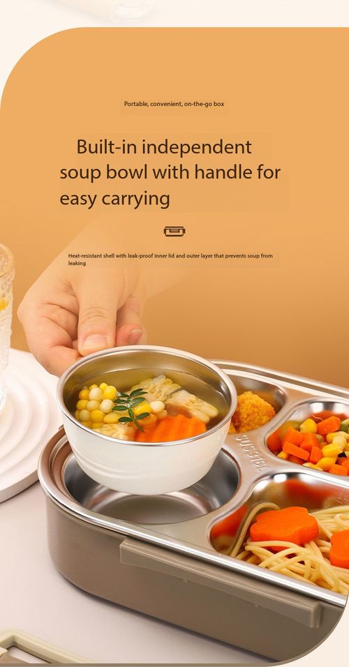 304 Stainless Steel Compartment Leakproof Lunch Box Set with Thermal Bag & Spoon