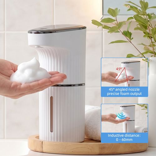 Automatic Soap Dispenser, Touchless Sensor Foaming Hand Soap Dispenser, USB Rechargeable Waterproof Wall Mount Soap Dispenser for Bathroom Kitchen Home, White