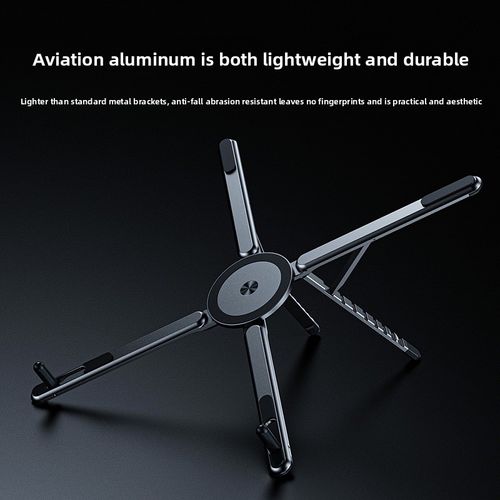 Magnetic Aluminum Alloy Stand: Portable, Foldable Support for Phones, Tablets, and Laptops with Heat Dissipation – Ideal for Office Use