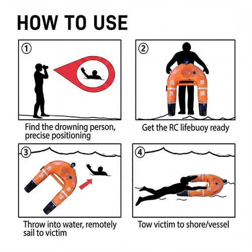 U-shaped intelligent lifebuoy, water rescue emergency automatic inflation life-saving equipment