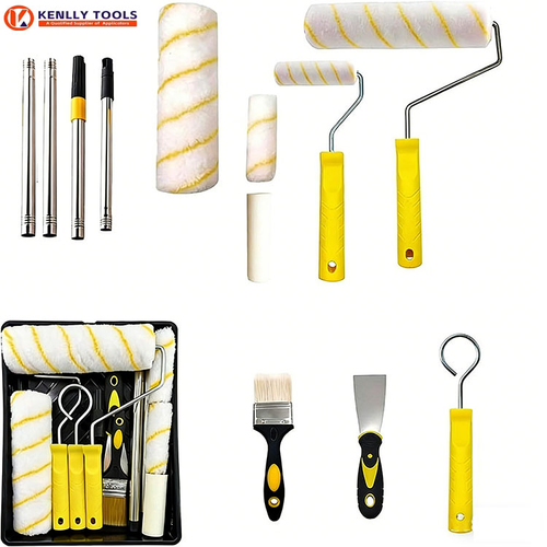 18-Piece Paint Roller Set with Extension Pole Wall Painting Kit Brushes and Tray for Home Decor Kenya