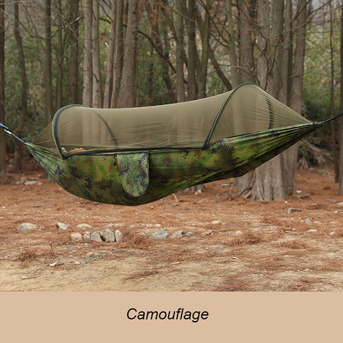 Pop-Up Mosquito Net Hammock 210T Parachute Nylon Camping Hammock with Tree Straps for Kenya Outdoor