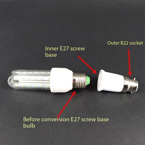 10Pcs B22 to E27 Light Socket Adapter