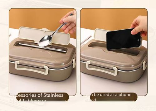 304 Stainless Steel Compartment Leakproof Lunch Box Set with Thermal Bag & Spoon