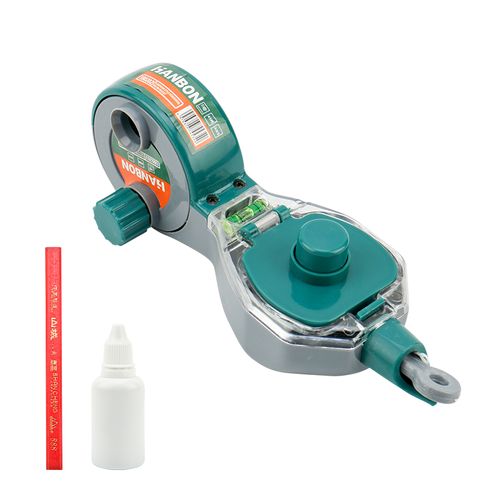 Baolian Manual Carpenter Ink Box, 50M Thick Cotton Line, Built‑in Level Bubble, Shock‑Resistant Marking Tool for Construction Site Layout, Woodworking Scribing, With Special Ink Fluid