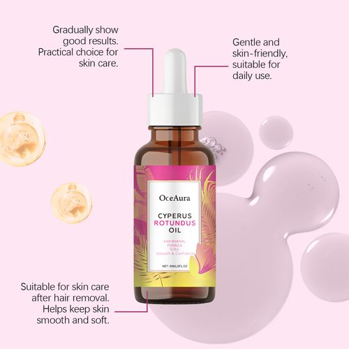 FLEXQW Nutgrass Essential Oil is used for hair removal  moisturizing  and soothing  as well as inhibiting body hair growth  suitable for all skin types.